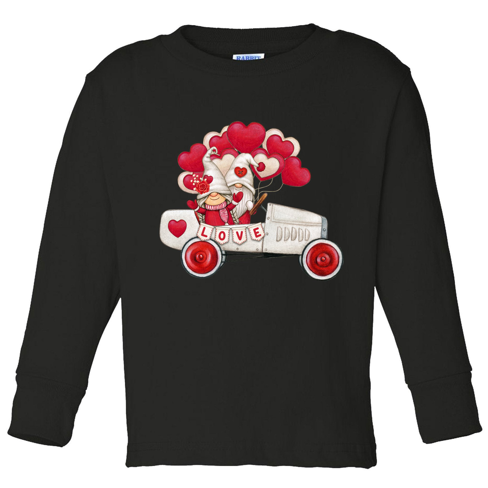 Love Gnome Valentines Day Heart Toddler Long Sleeve Shirt
