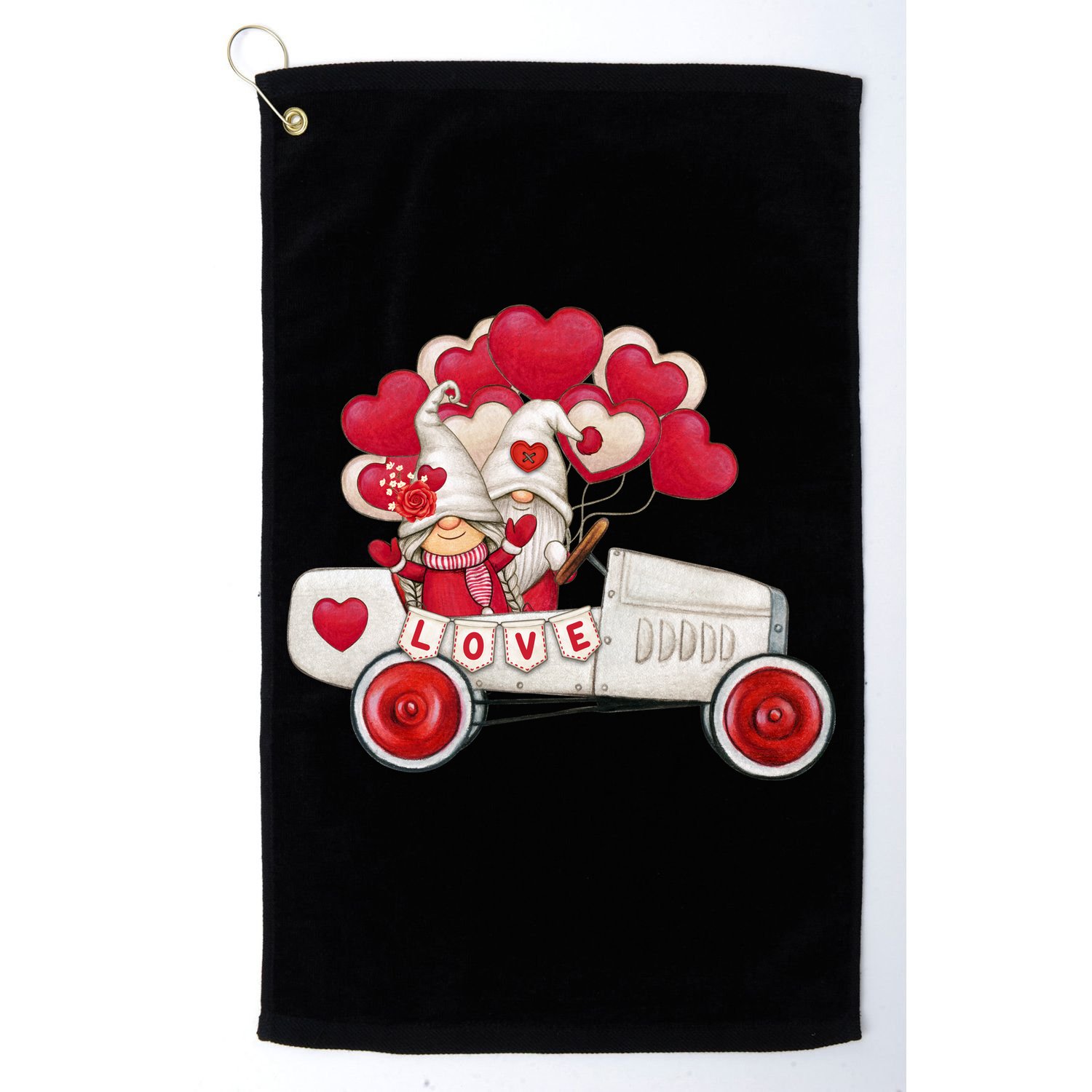 Love Gnome Valentines Day Heart Golf Towel
