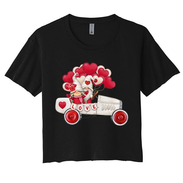Love Gnome Valentines Day Heart Crop Top