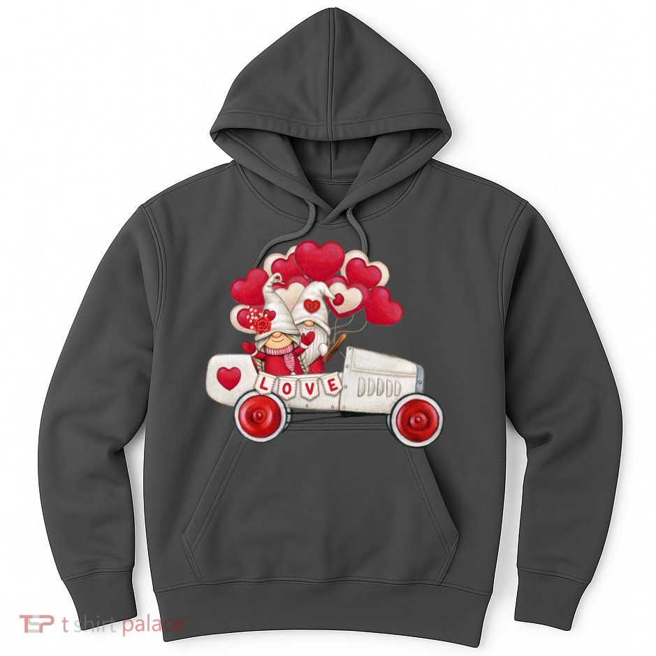 Love Gnome Valentines Day Heart Hoodie