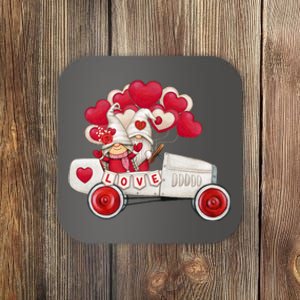 Love Gnome Valentines Day Heart Coaster