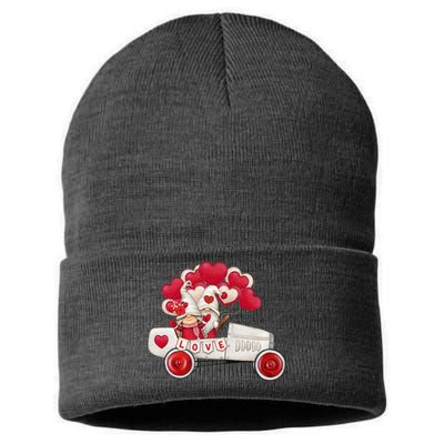 Love Gnome Valentines Day Heart Sustainable Knit Beanie