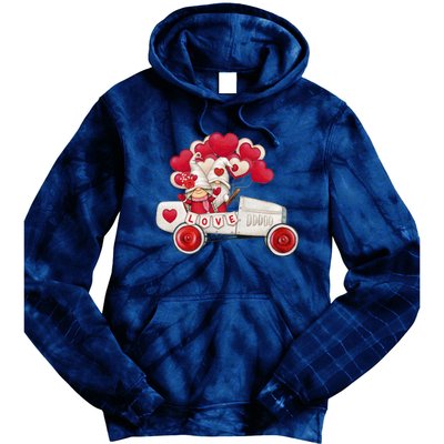 Love Gnome Valentines Day Heart Tie Dye Hoodie