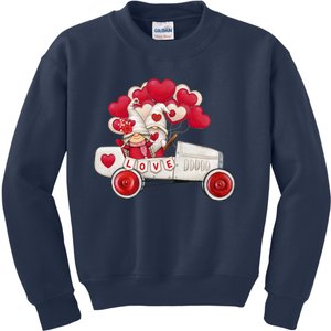 Love Gnome Valentines Day Heart Kids Sweatshirt