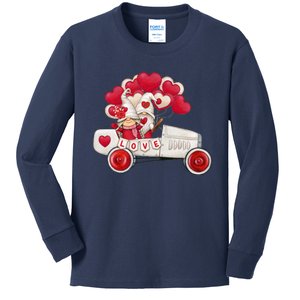 Love Gnome Valentines Day Heart Kids Long Sleeve Shirt