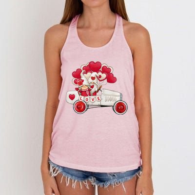 Love Gnome Valentines Day Heart Women's Knotted Racerback Tank