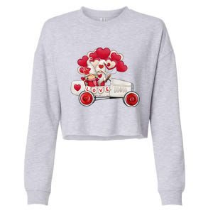 Love Gnome Valentines Day Heart Cropped Pullover Crew