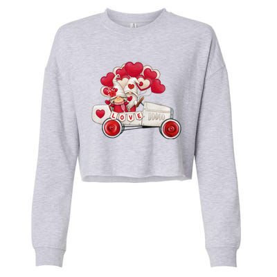 Love Gnome Valentines Day Heart Cropped Pullover Crew