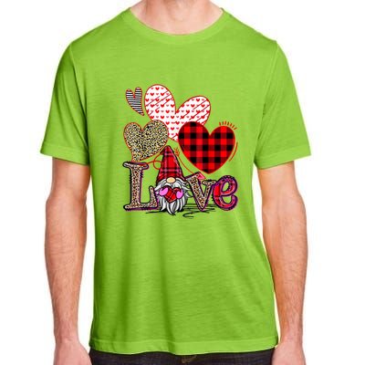 Love Gnome Valentines Day Red Buffalo Plaid Leopard Adult ChromaSoft Performance T-Shirt