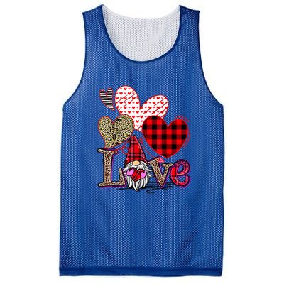 Love Gnome Valentines Day Red Buffalo Plaid Leopard Mesh Reversible Basketball Jersey Tank