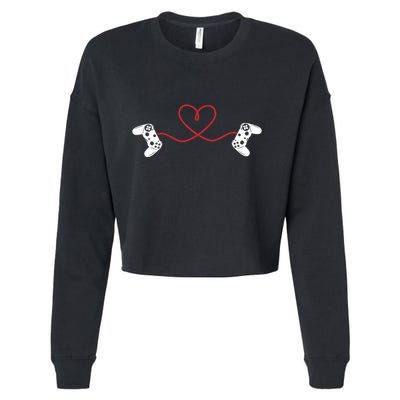 Love Gaming Video Game Players Gamer Cool Gift Cropped Pullover Crew