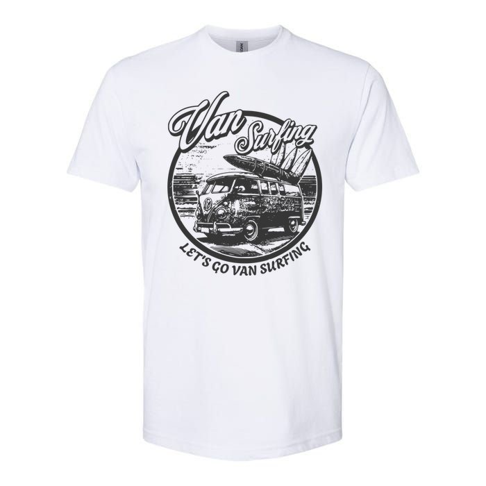 Lets Go Van Surfing Vintage Summer Surf Softstyle CVC T-Shirt