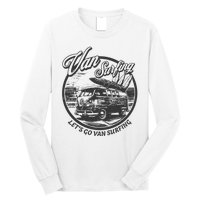 Lets Go Van Surfing Vintage Summer Surf Long Sleeve Shirt