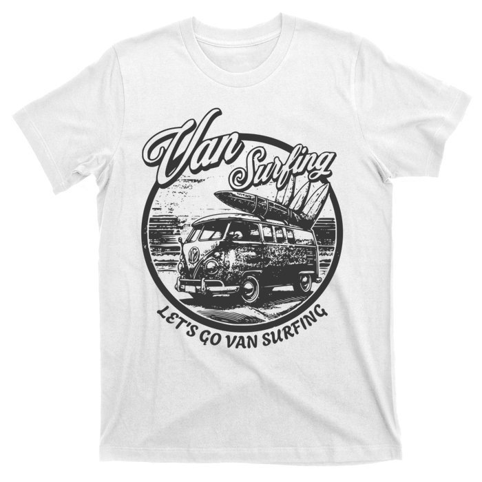 Lets Go Van Surfing Vintage Summer Surf T-Shirt