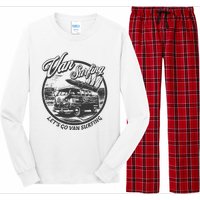 Lets Go Van Surfing Vintage Summer Surf Long Sleeve Pajama Set