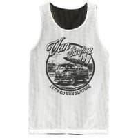 Lets Go Van Surfing Vintage Summer Surf Mesh Reversible Basketball Jersey Tank