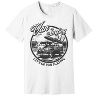 Lets Go Van Surfing Vintage Summer Surf Premium T-Shirt