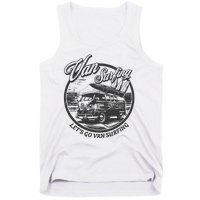 Lets Go Van Surfing Vintage Summer Surf Tank Top