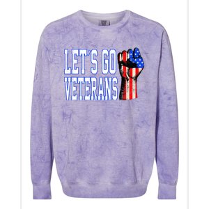 Let´s Go Veterans America Patriotic Veterans Day Meaningful Gift Colorblast Crewneck Sweatshirt