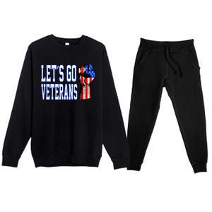 Let´s Go Veterans America Patriotic Veterans Day Meaningful Gift Premium Crewneck Sweatsuit Set