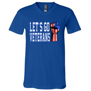 Let´s Go Veterans America Patriotic Veterans Day Meaningful Gift V-Neck T-Shirt