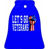 Let´s Go Veterans America Patriotic Veterans Day Meaningful Gift Ceramic Bell Ornament