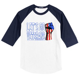 Let´s Go Veterans America Patriotic Veterans Day Meaningful Gift Baseball Sleeve Shirt