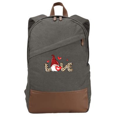 Love Gnome Valentine Heart Cotton Canvas Backpack