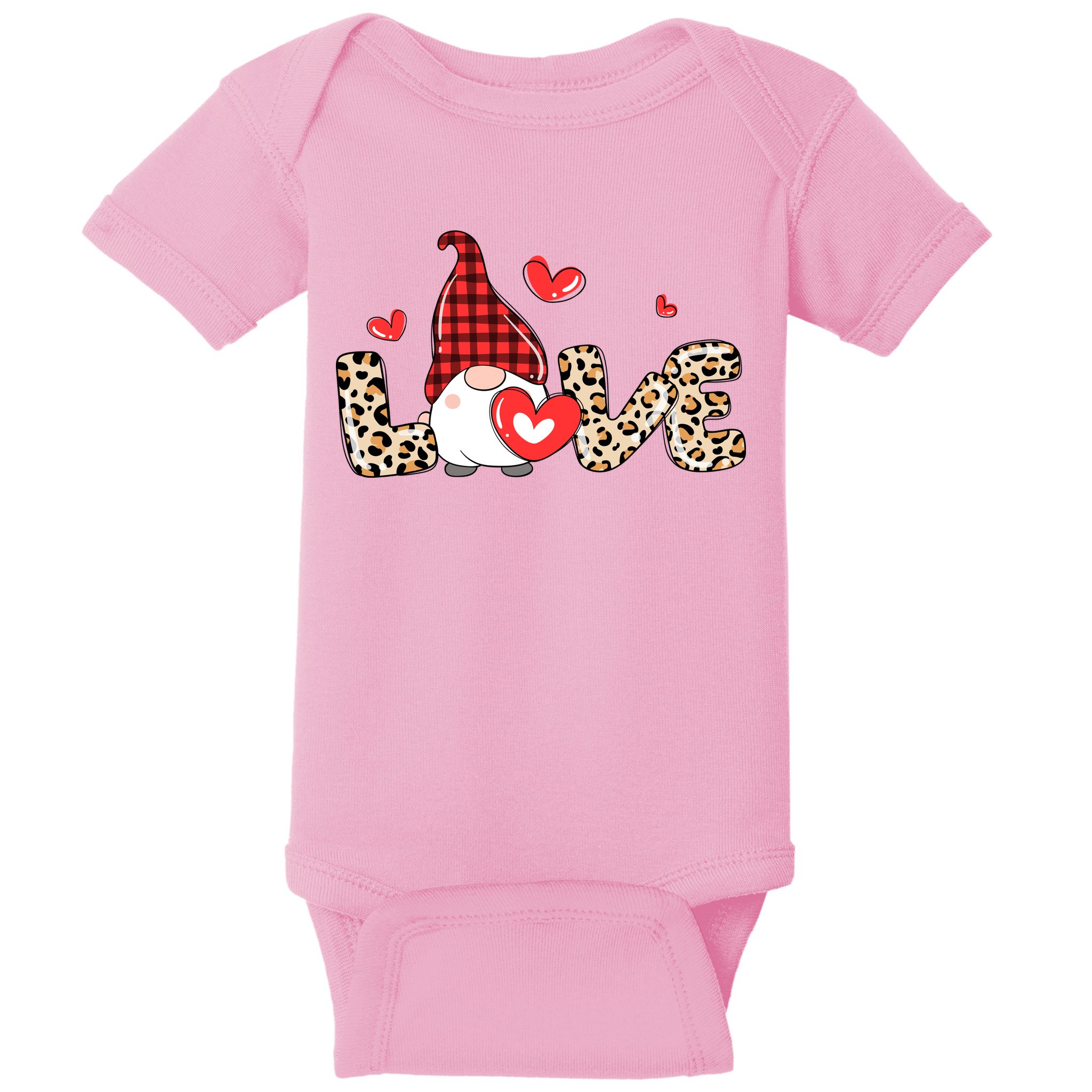 Love Gnome Valentine Heart Baby Bodysuit