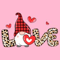 Love Gnome Valentine Heart Baby Bodysuit