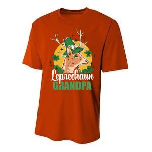 Leprechaun Grandpa With A Deer For St Patrick's Day Gift Performance Sprint T-Shirt