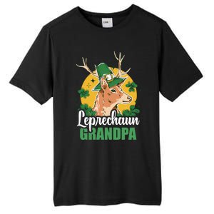 Leprechaun Grandpa With A Deer For St Patrick's Day Gift Tall Fusion ChromaSoft Performance T-Shirt