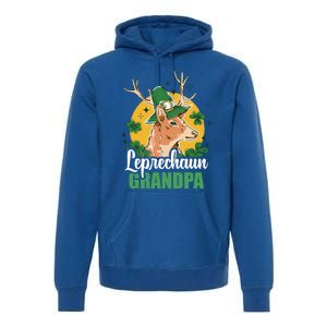 Leprechaun Grandpa With A Deer For St Patrick's Day Gift Premium Hoodie