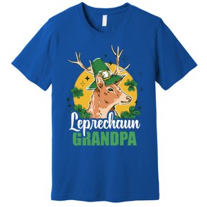 Leprechaun Grandpa With A Deer For St Patrick's Day Gift Premium T-Shirt