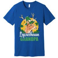 Leprechaun Grandpa With A Deer For St Patrick's Day Gift Premium T-Shirt