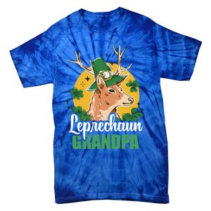 Leprechaun Grandpa With A Deer For St Patrick's Day Gift Tie-Dye T-Shirt