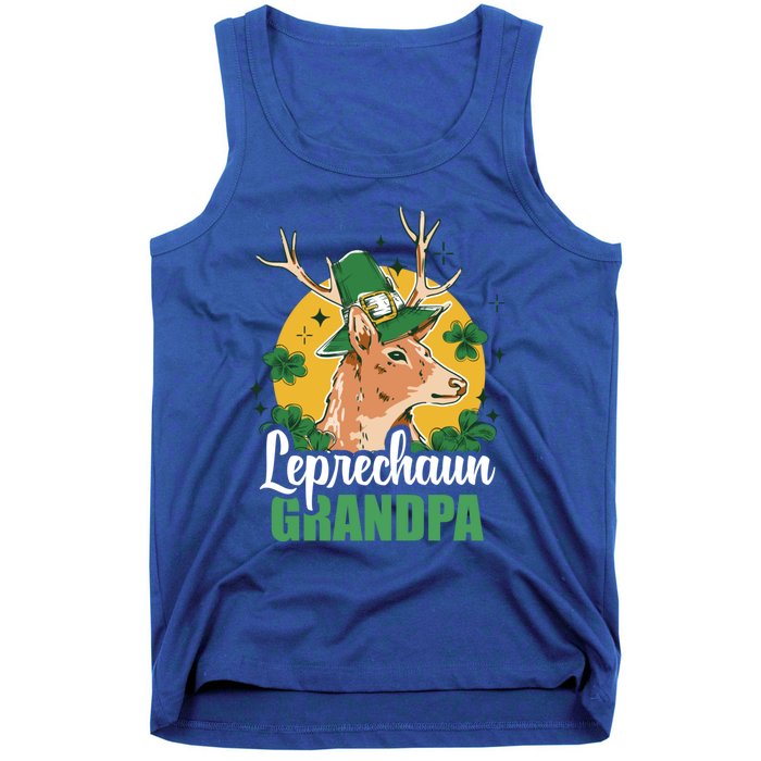 Leprechaun Grandpa With A Deer For St Patrick's Day Gift Tank Top