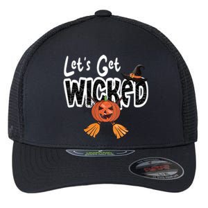 Lets Get Wicked Halloween Spooky Flexfit Unipanel Trucker Cap