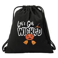 Lets Get Wicked Halloween Spooky Drawstring Bag