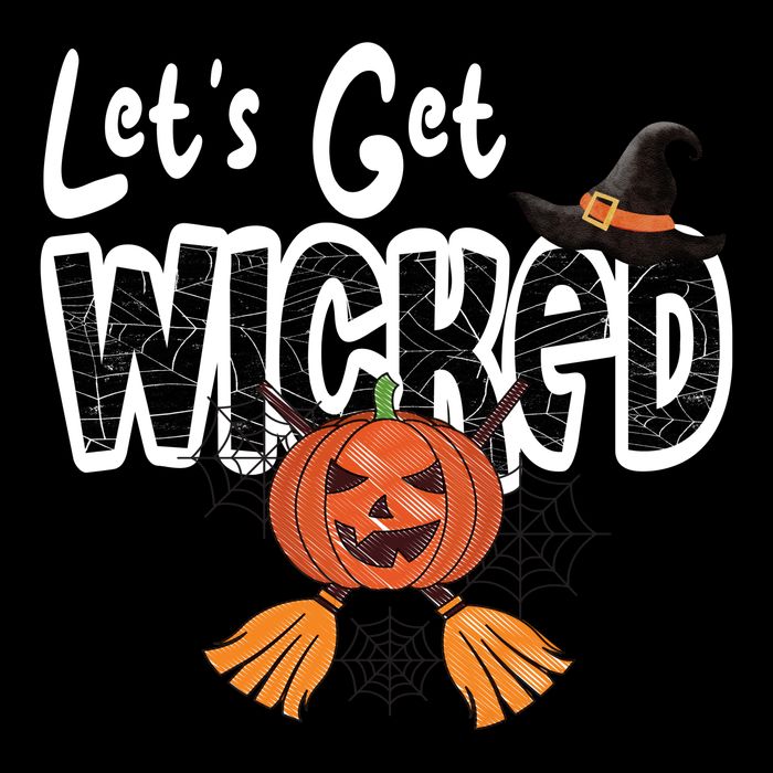 Lets Get Wicked Halloween Spooky Drawstring Bag