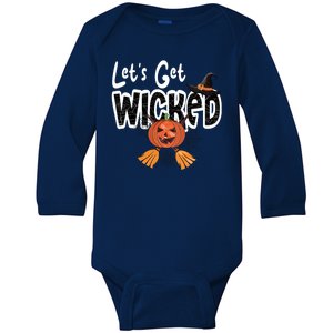 Lets Get Wicked Halloween Spooky Baby Long Sleeve Bodysuit