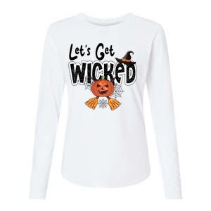 Lets Get Wicked Halloween Spooky Womens Cotton Relaxed Long Sleeve T-Shirt