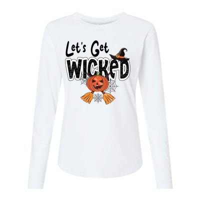 Lets Get Wicked Halloween Spooky Womens Cotton Relaxed Long Sleeve T-Shirt