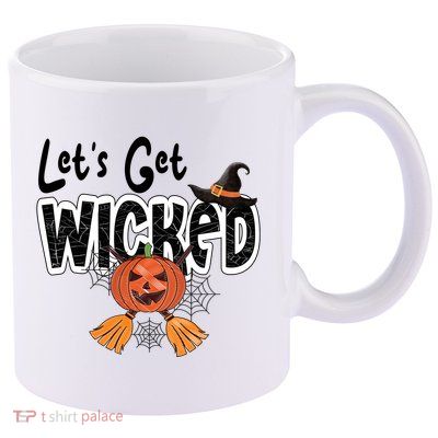 Lets Get Wicked Halloween Spooky 11oz C Handle Ceramic Mug