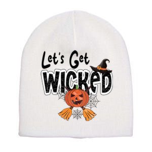 Lets Get Wicked Halloween Spooky Short Acrylic Beanie