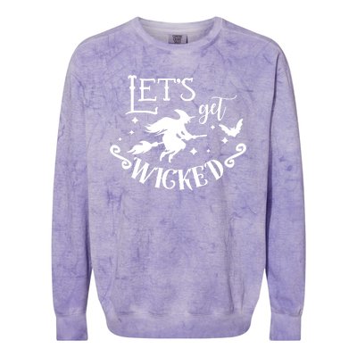 Lets Get Wicked Halloween Witch Funny Colorblast Crewneck Sweatshirt