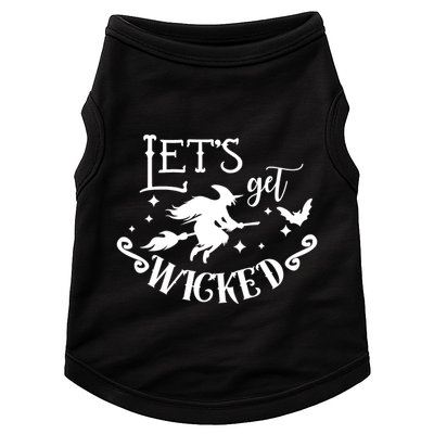Lets Get Wicked Halloween Witch Funny Doggie Tank