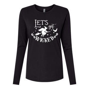 Lets Get Wicked Halloween Witch Funny Womens Cotton Relaxed Long Sleeve T-Shirt