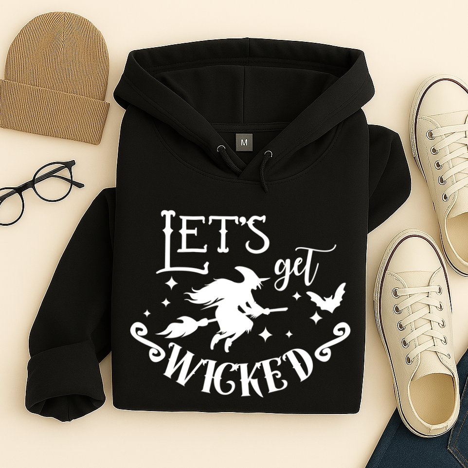Lets Get Wicked Halloween Witch Funny Hoodie