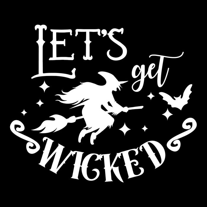 Lets Get Wicked Halloween Witch Funny Drawstring Bag